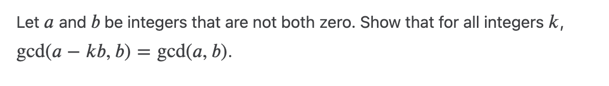 Solved Let a and b be integers that are not both zero. Show | Chegg.com