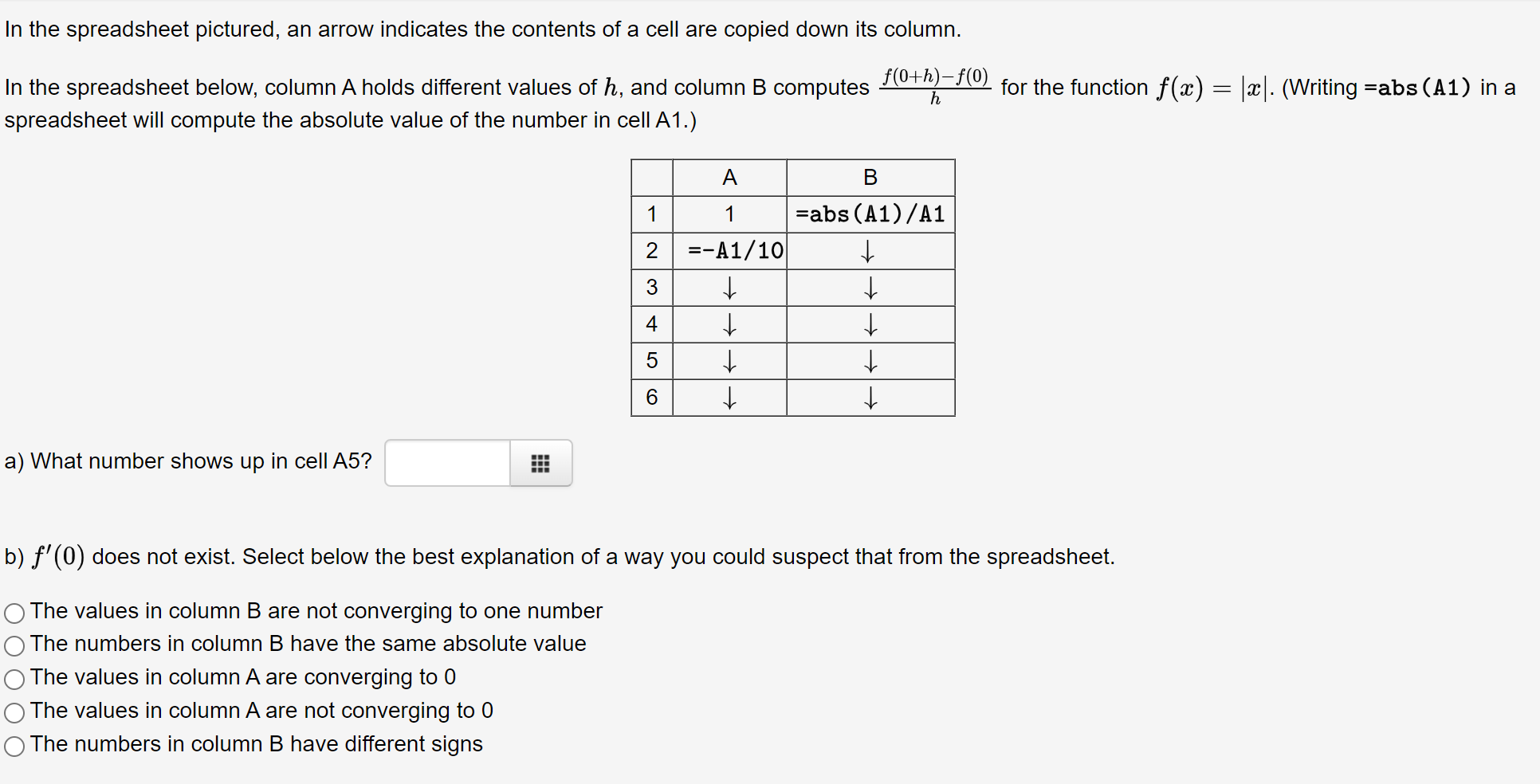 Solved In the spreadsheet pictured an arrow indicates the Chegg