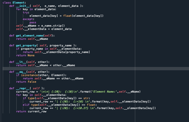 Solved a) Download the file Element.py which contains the | Chegg.com