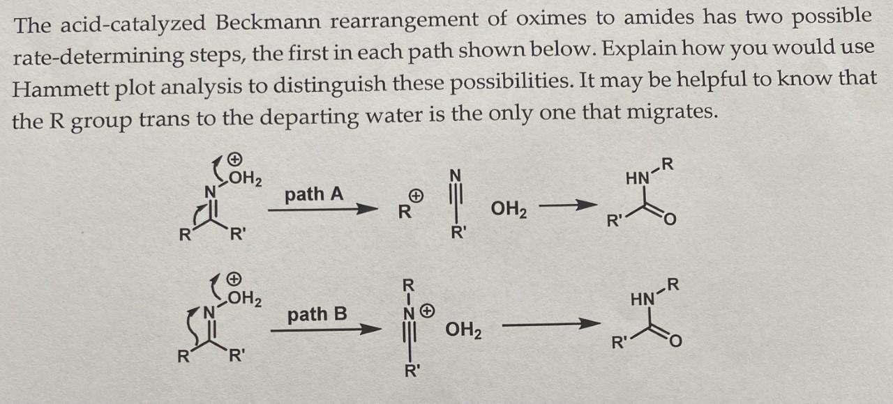 Solved The acid-catalyzed Beckmann rearrangement of oximes | Chegg.com