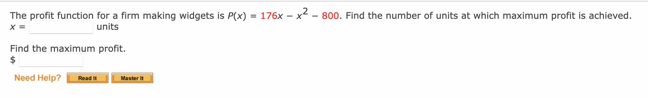 Solved The profit function for a firm making widgets is | Chegg.com