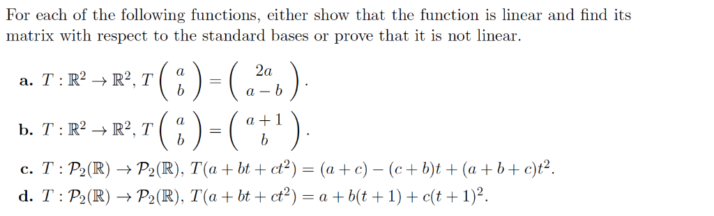 Solved For each of the following functions, either show that | Chegg.com