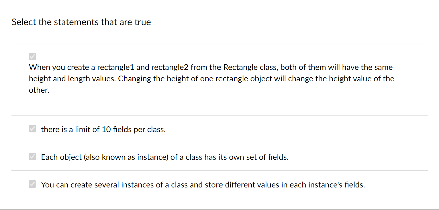 Solved Select the statements that are true When you create a | Chegg.com