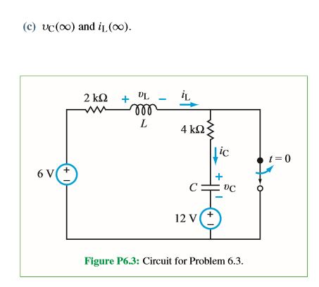 Solved 6.3 The SPST switch in the circuit of Fig. P6.3 | Chegg.com