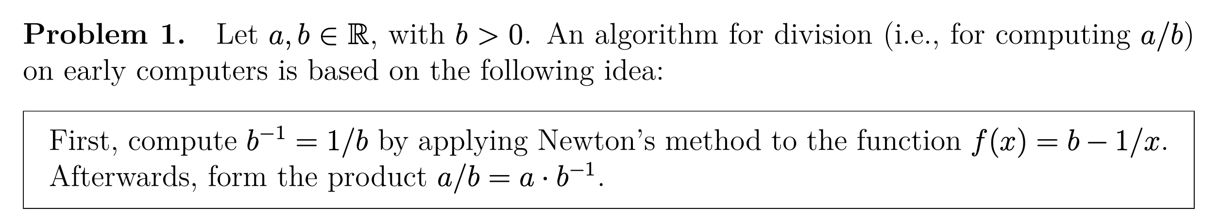 Solved Problem 1. Let A, B € R, With B > 0. An Algorithm For | Chegg.com