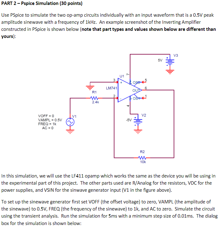 Solved Please Complete The Four Steps To Part 2 Using Pspice | Chegg.com