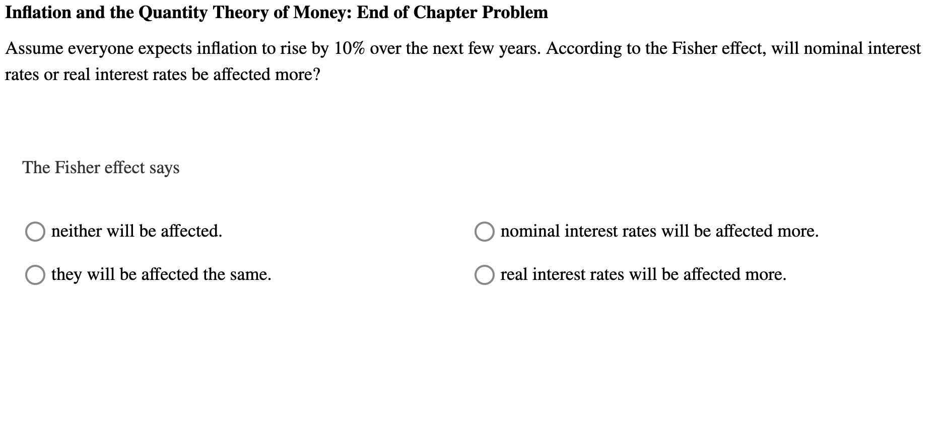 Solved Inflation and the Quantity Theory of Money: End of | Chegg.com