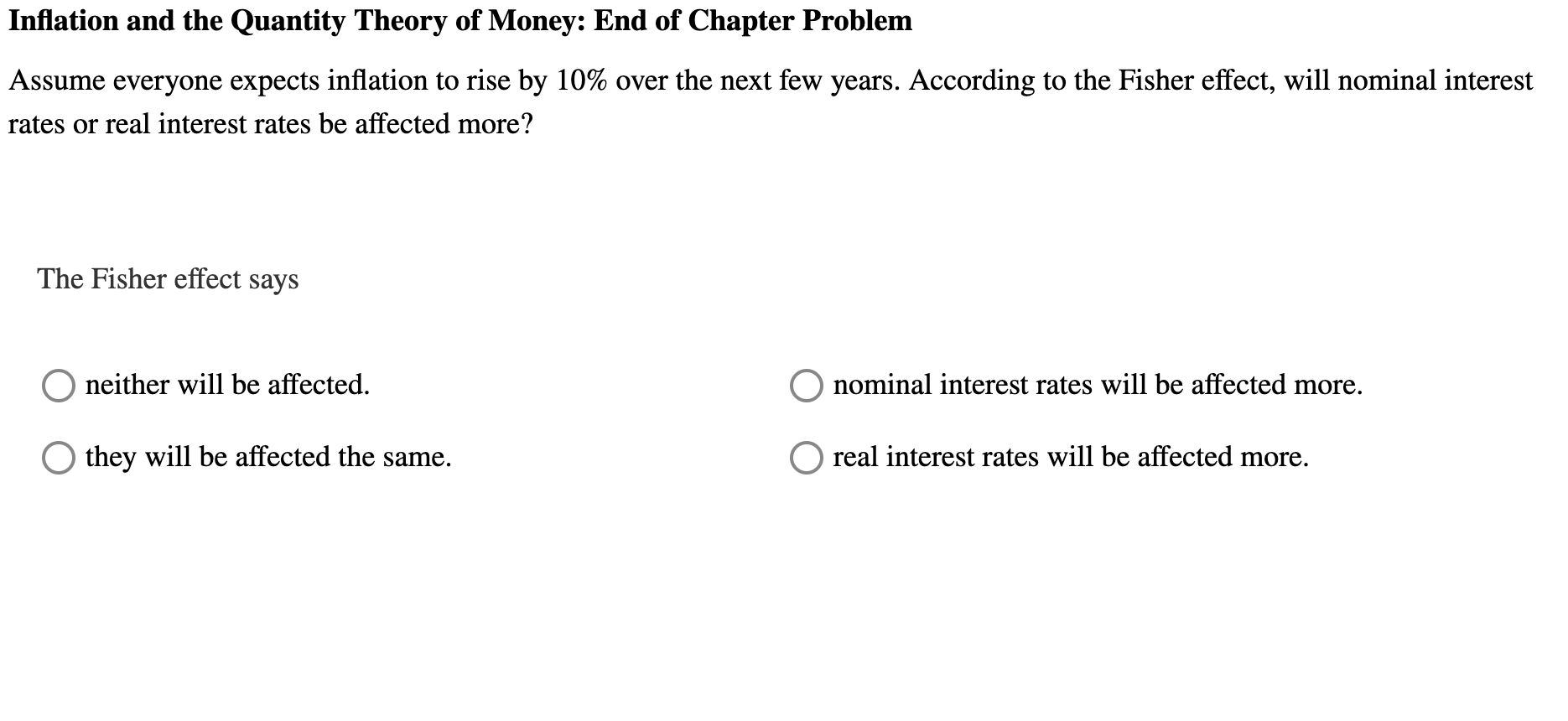 Solved Inflation And The Quantity Theory Of Money: End Of | Chegg.com