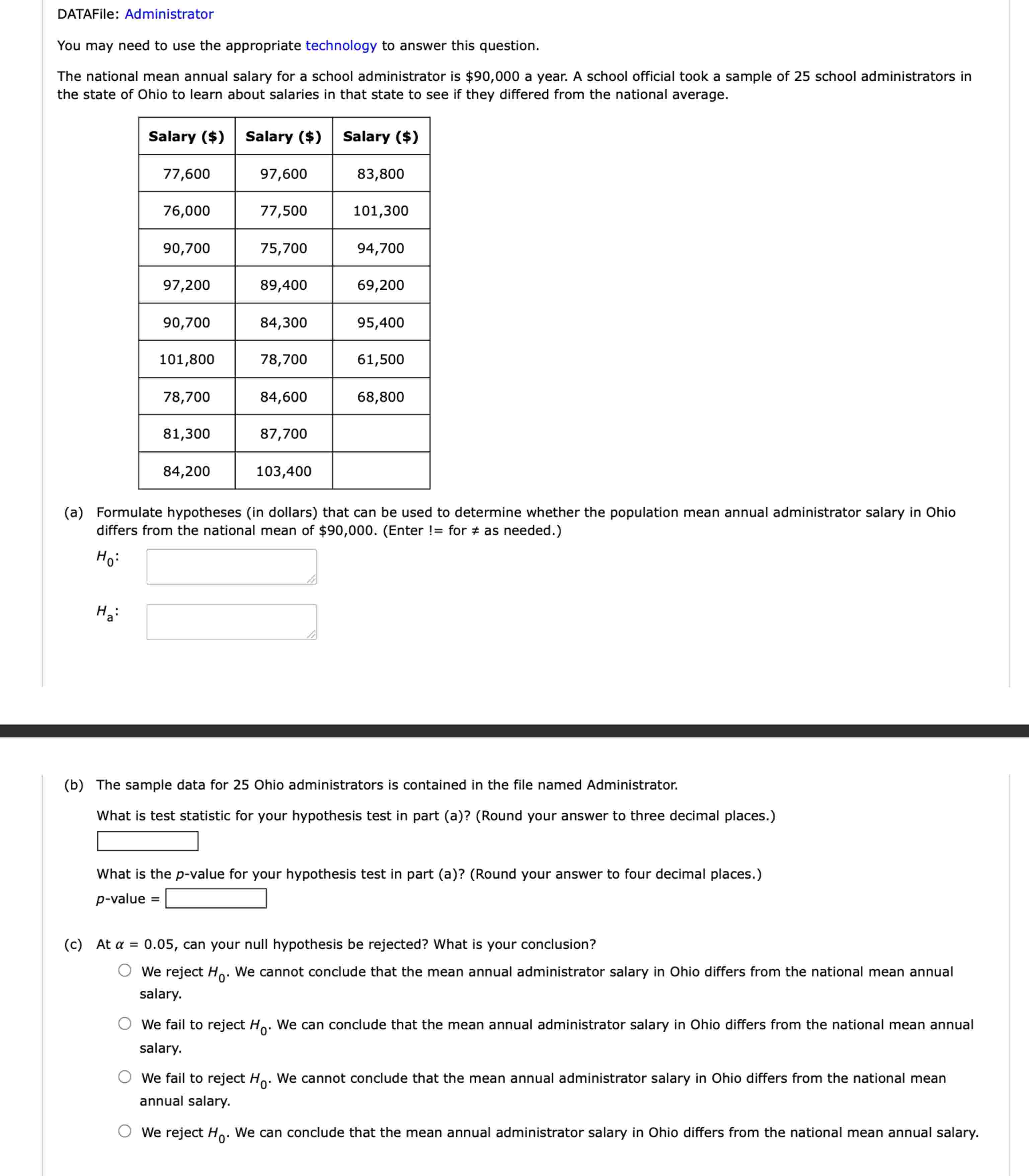 Solved DATAFile: AdministratorYou may need to use the | Chegg.com