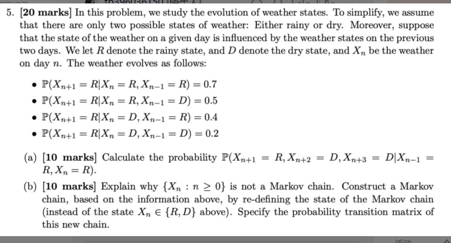Solved = 5. [20 marks] In this problem, we study the | Chegg.com