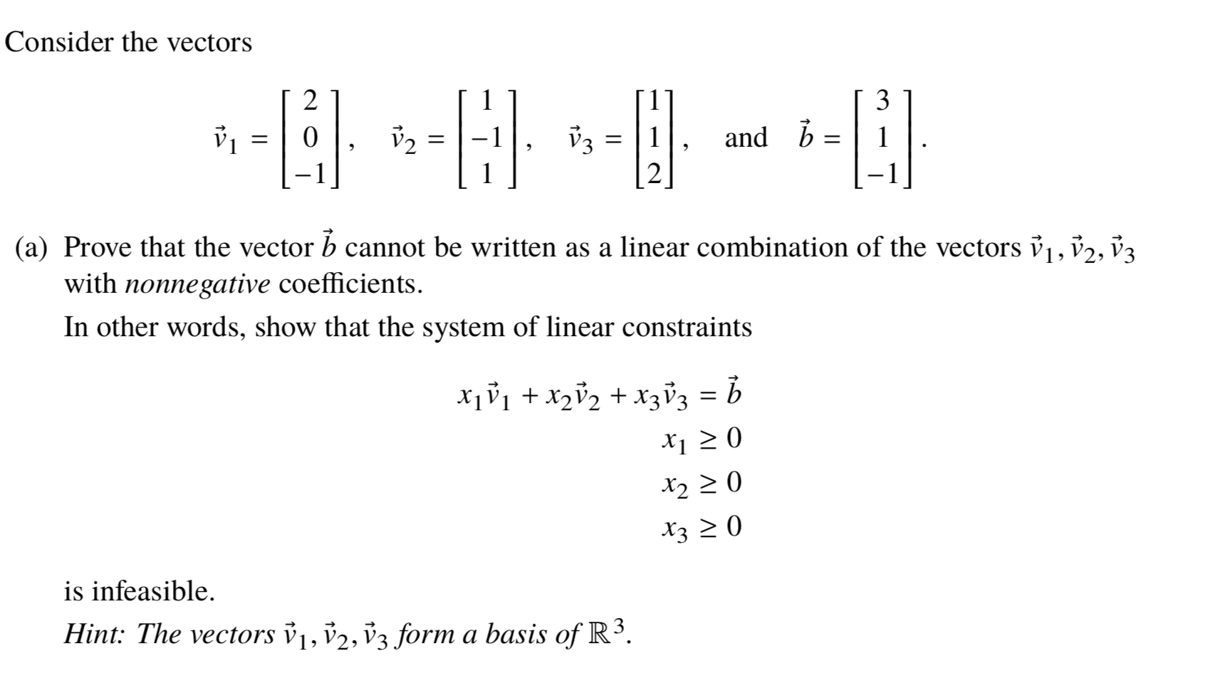 Solved Consider the vectors 3 2 0 V1 = Ü2 = -6 V3 = and ѣ = | Chegg.com