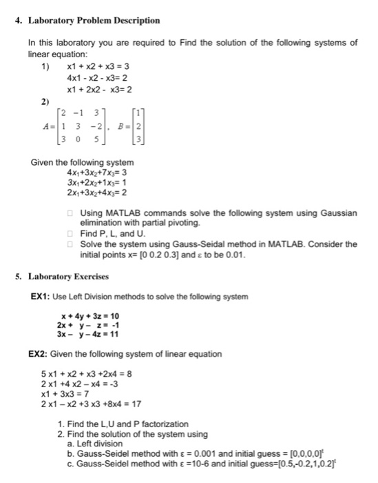 Solved 4. Laboratory Problem Description In this laboratory | Chegg.com