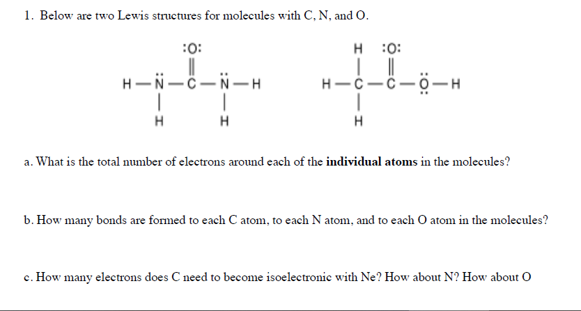 Solved 1 Below Are Two Lewis Structures For Molecules Wi Chegg Com