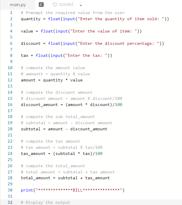 (Solved) - Write a PYTHON program to calculate the bill amount for an ...