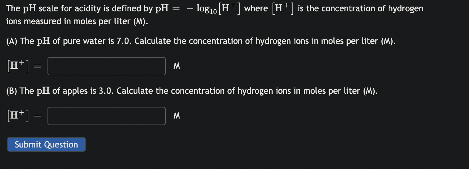 [solved] The Mathrm{ph} Scale For Acidity Is Defin