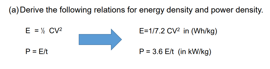 Solved (a) Derive The Following Relations For Energy Density | Chegg.com