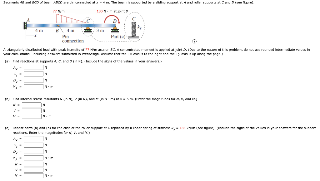 Solved Segments AB And BCD Of Beam ABCD Are Pin Connected At | Chegg.com