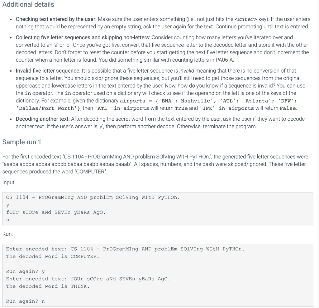 Solved Use Python, do not use SEMICOLON and GLOBAL VARIABLE. | Chegg.com