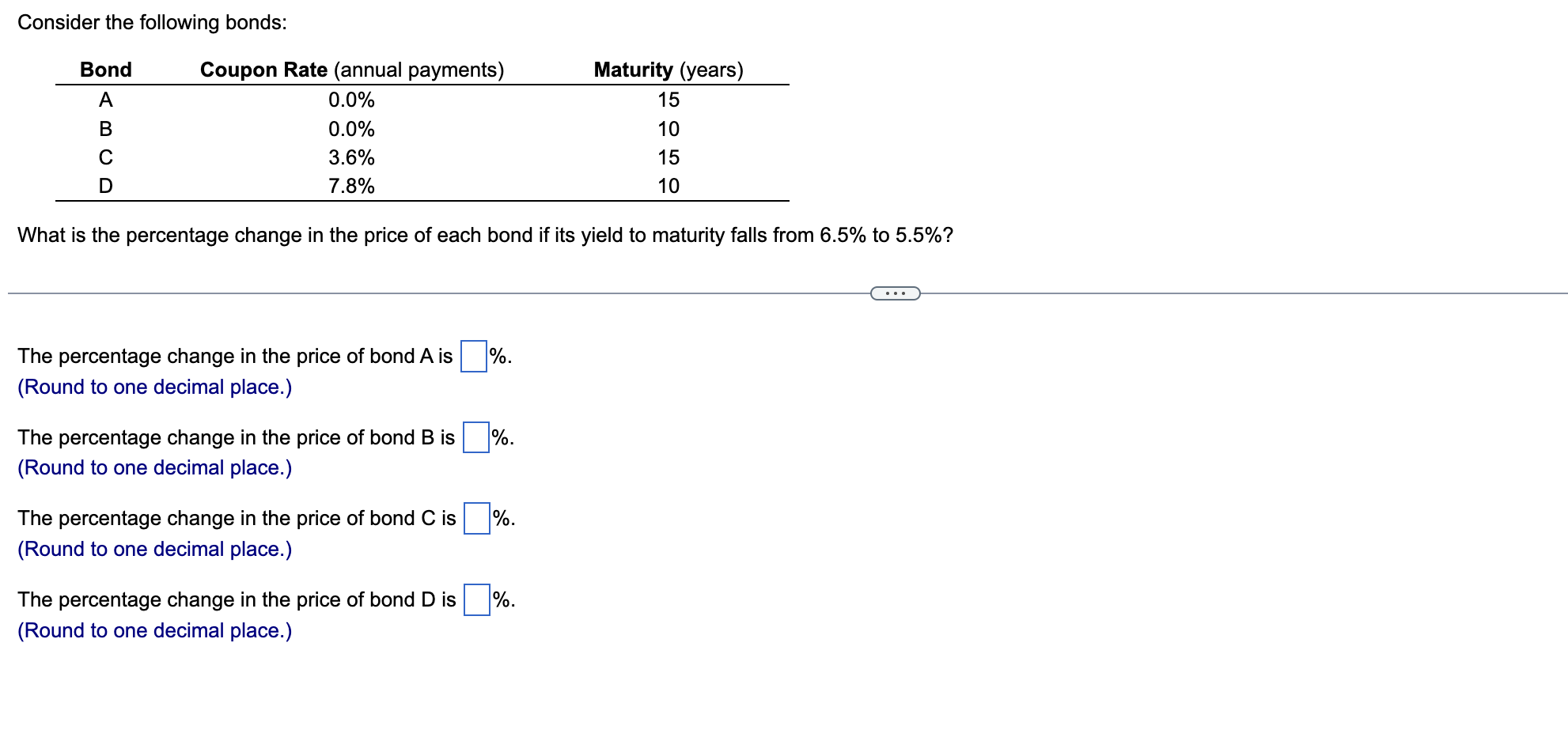 Solved Consider the following bonds: What is the percentage | Chegg.com