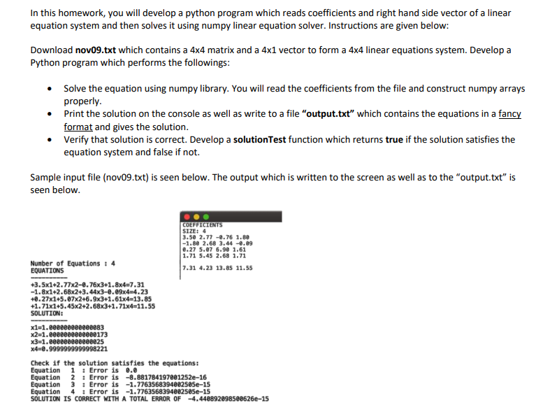 Solved In this homework, you will develop a python program | Chegg.com