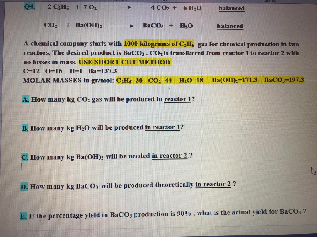 co2 ba oh 2 baco3 h2o cân bằng