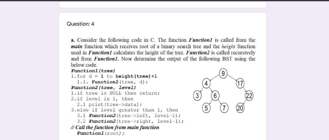 Solved Question: 4 a. Consider the following code in C. The | Chegg.com