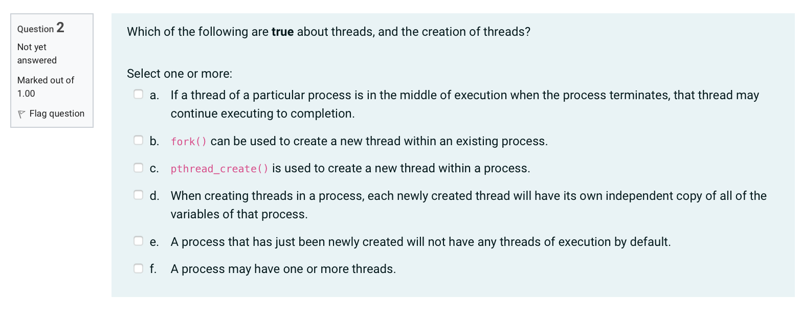 Solved Question 1 Which Of The Following Are True About | Chegg.com