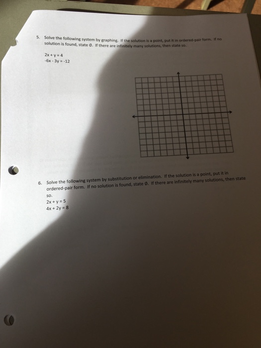 Solved s. Solve the following system by graphing. If the | Chegg.com