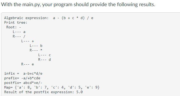 Solved n.py > Egain >.... from ExpTree import ExpTree class | Chegg.com