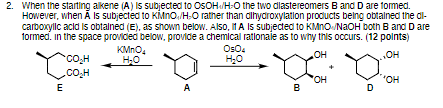 Solved When the starting alkene (A) IS subjected to OOH/H=O | Chegg.com