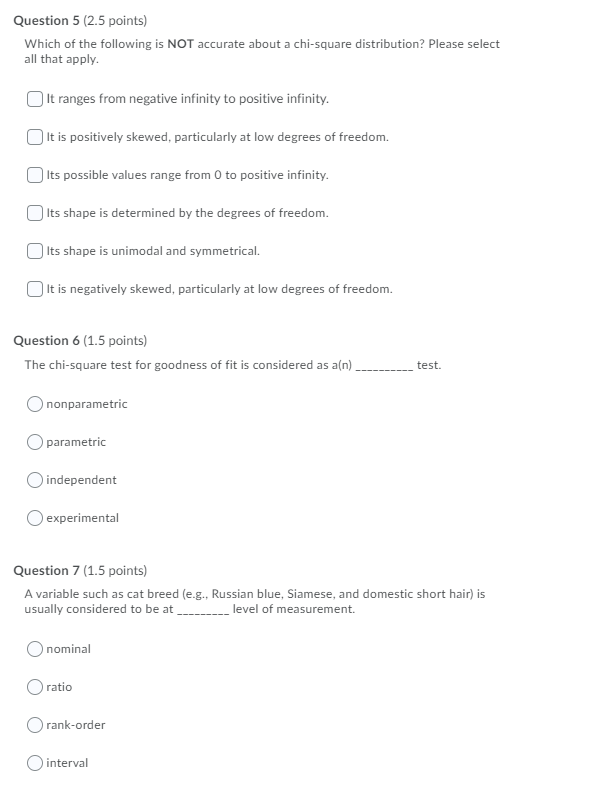 Solved Question 5 (2.5 points) Which of the following is NOT | Chegg.com