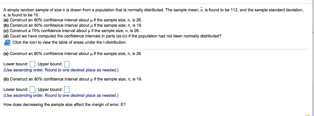 Solved A simple random sample of size n is drawn from a | Chegg.com