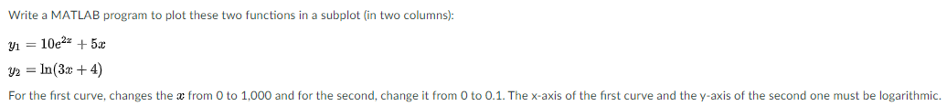 Solved Write a MATLAB program to plot these two functions in | Chegg.com