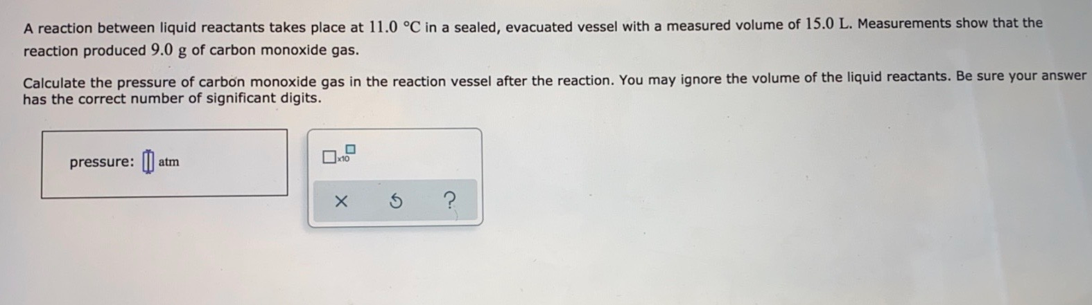 Solved A Reaction Between Liquid Reactants Takes Place At | Chegg.com