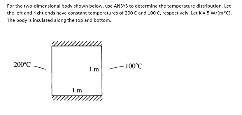 Solved For the two-dimensional body shown below, use ANSYS | Chegg.com