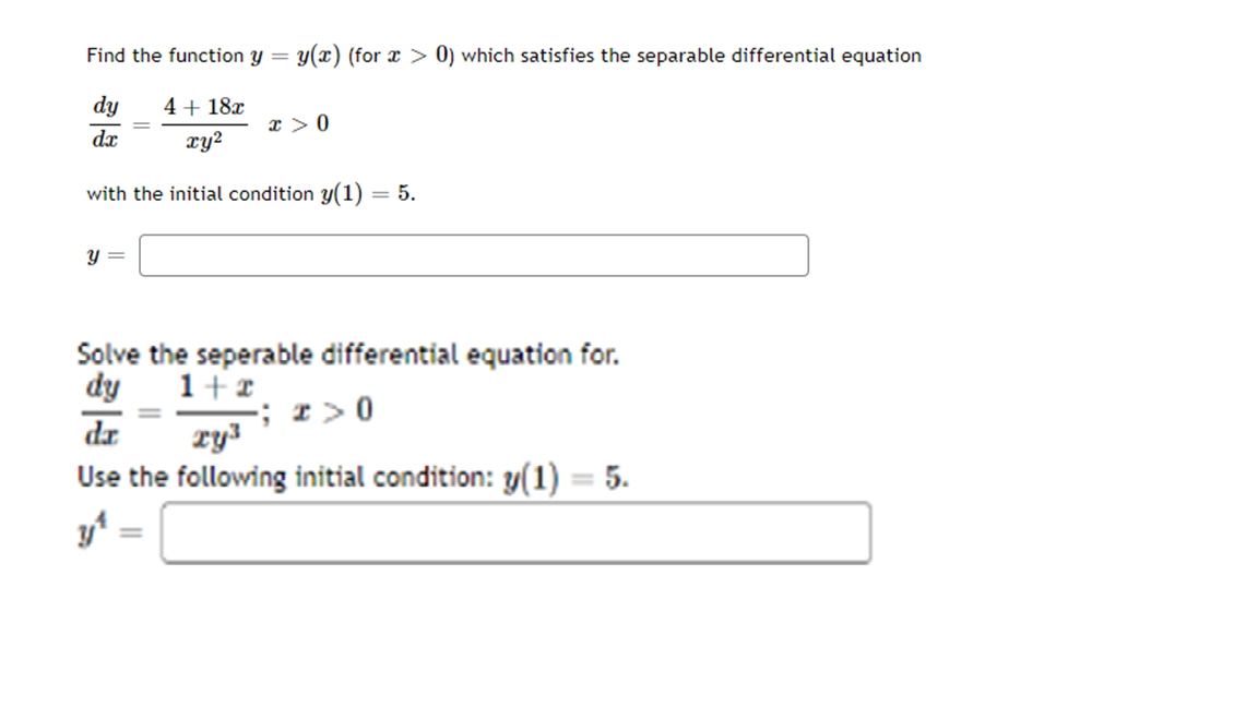 Solved Find The Function Y Y 2 For X 0 Which