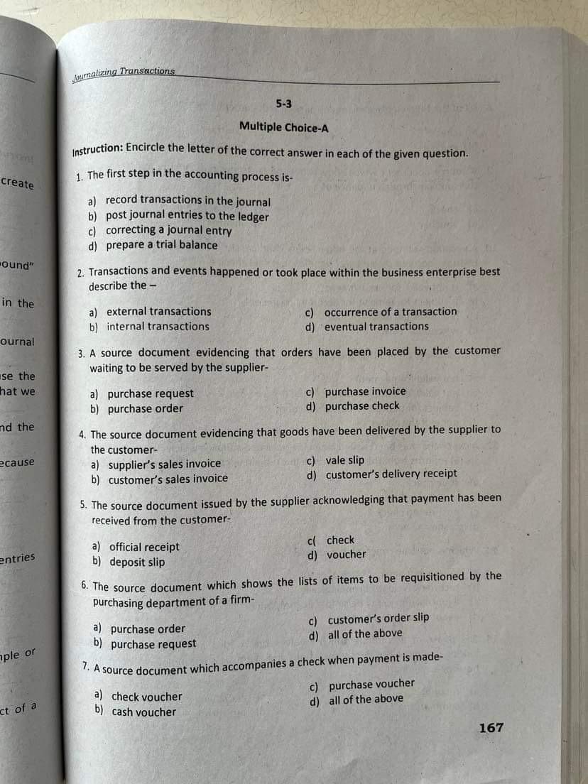 Solved Instruction: Encircle the letter of the correct | Chegg.com