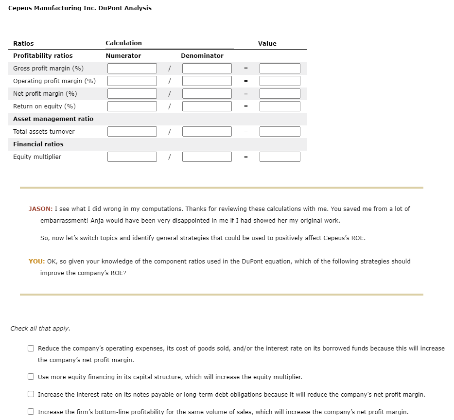 Solved If I remember correctly, the DuPont equation breaks | Chegg.com