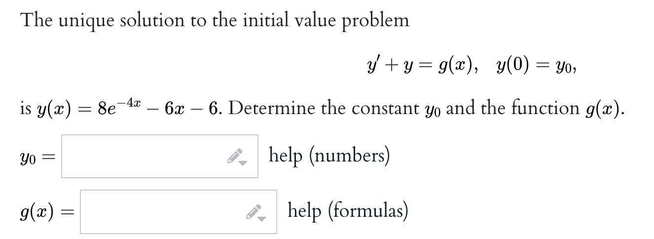 Solved The unique solution to the initial value problem | Chegg.com