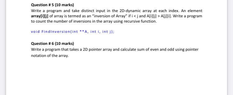 Solved Question #5 (10 marks) Write a program and take | Chegg.com