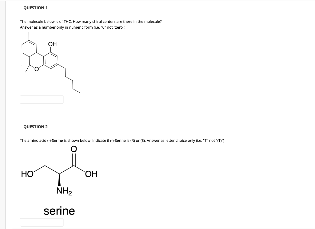 Solved QUESTION 1 The Molecule Below Is Of THC. How Many | Chegg.com