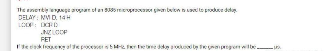 Solved The assembly language program of an 8085 | Chegg.com