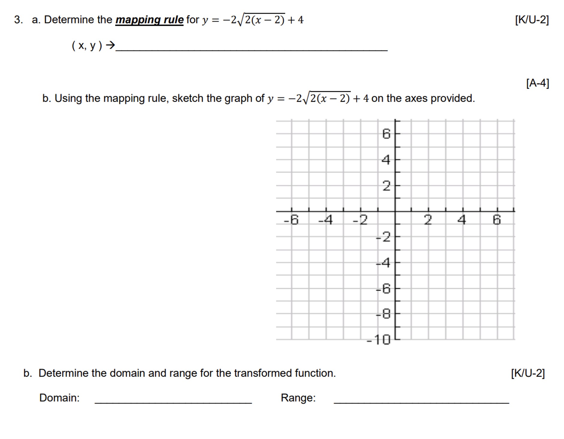 Solved a. ﻿Determine the mapping rule for | Chegg.com