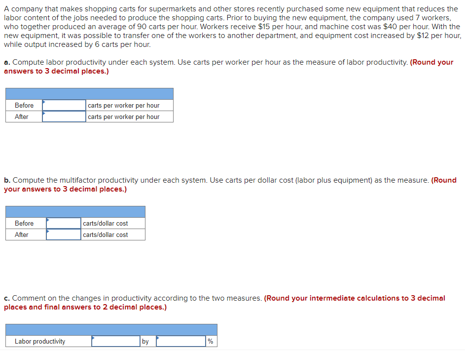 Solved A company that makes shopping carts for supermarkets