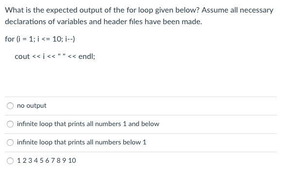 Solved What is the expected output of the for loop given | Chegg.com