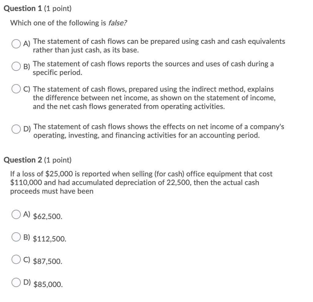 Solved Question 1 (1 point) Which one of the following is | Chegg.com