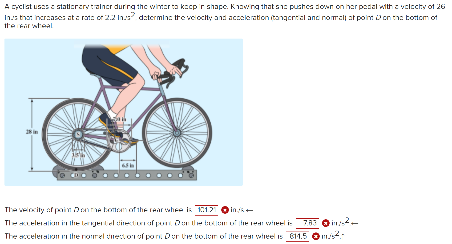 Solved A cyclist uses a stationary trainer during the winter