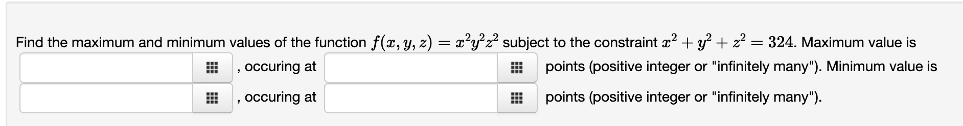 Solved Find the maximum and minimum values of the function | Chegg.com