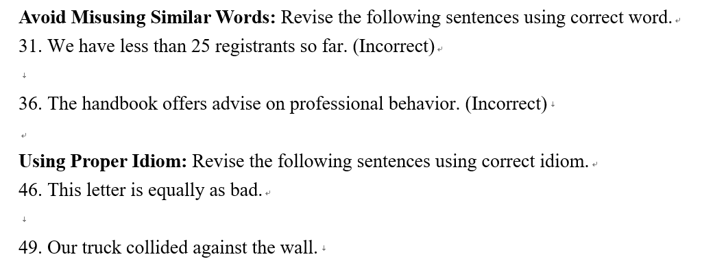 Solved Avoid Misusing Similar Words Revise The Following Chegg