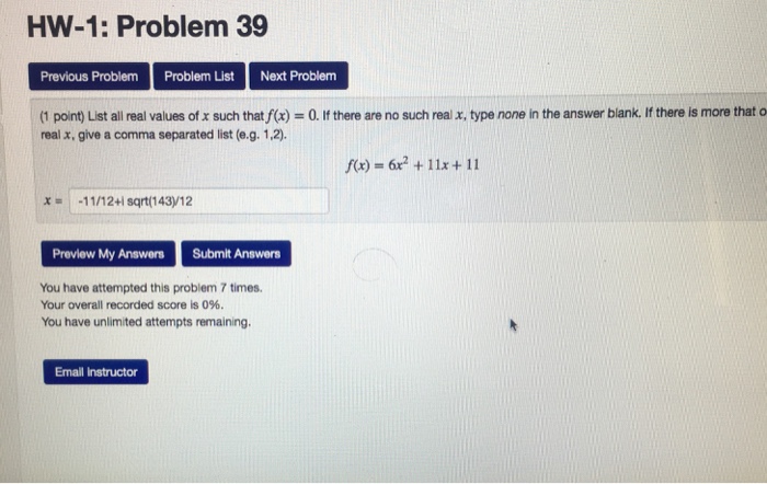 Solved HW-1: Problem 39 Previous Problem Problem List Next | Chegg.com